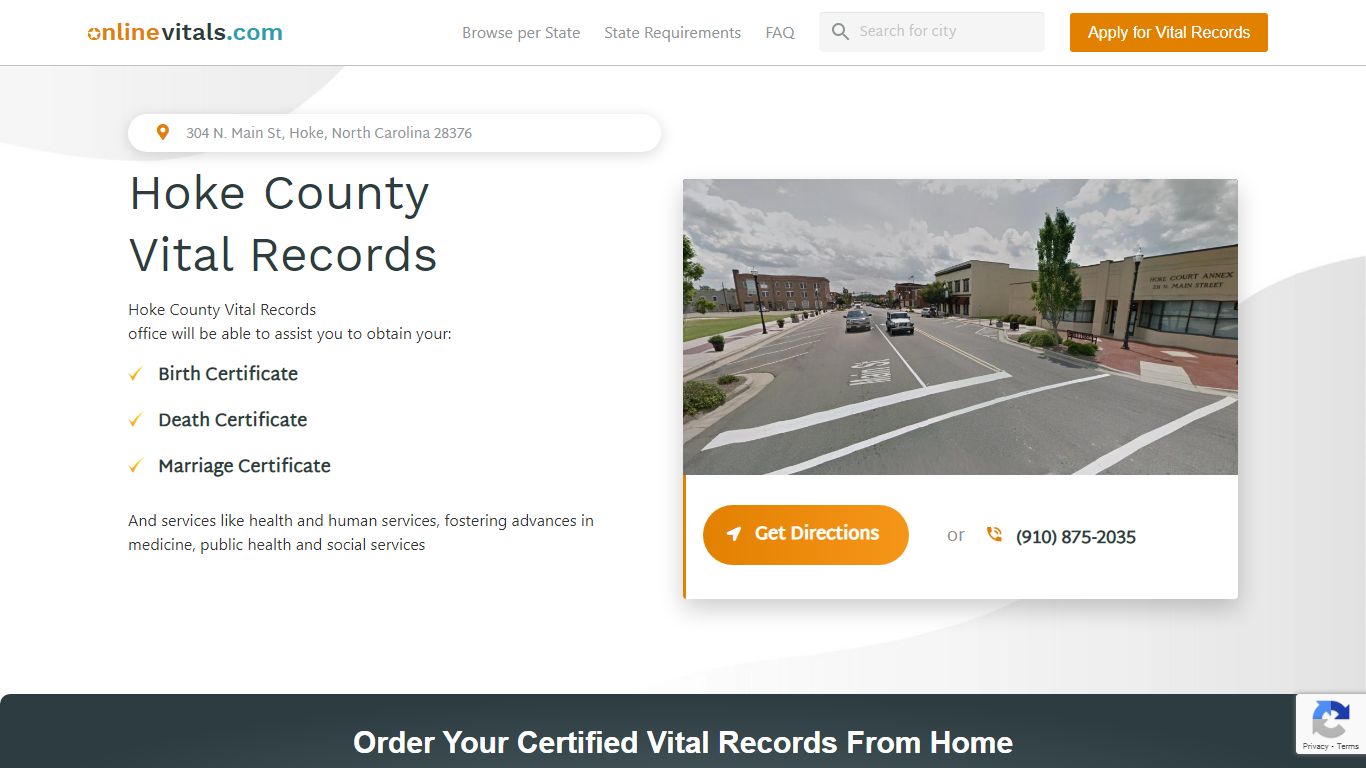 Hoke County Vital Records in Hoke, North Carolina | Order ...