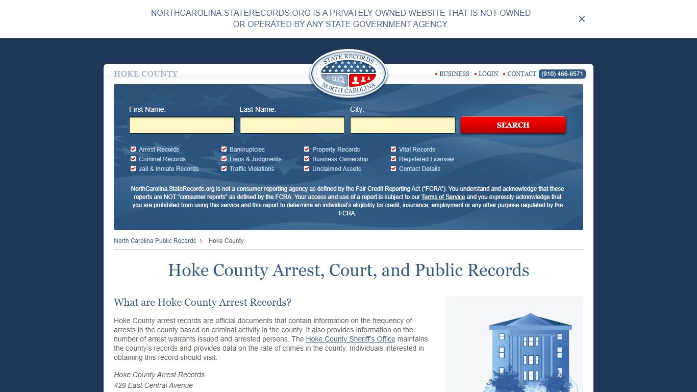 Hoke County Arrest, Court, and Public Records