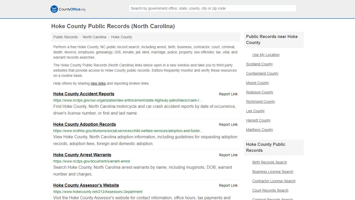 Public Records - Hoke County, NC (Business, Criminal, GIS ...